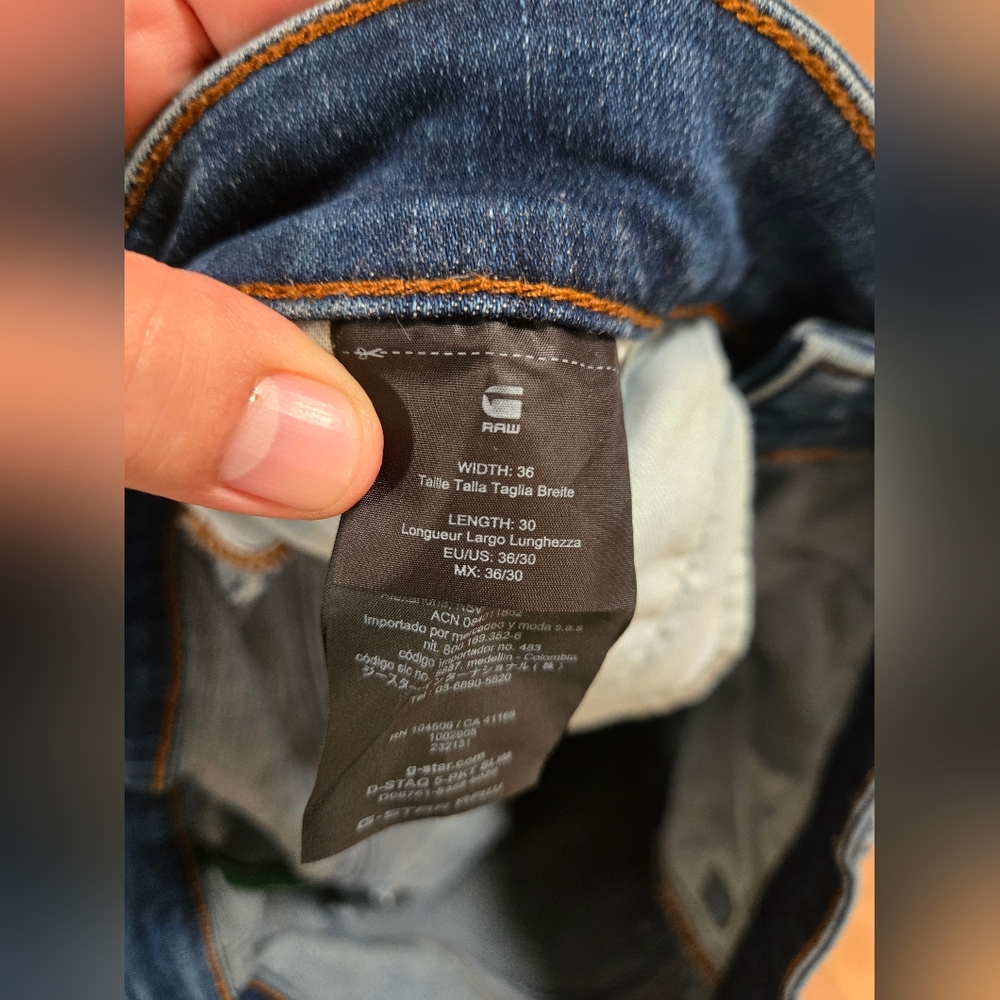 G-Star Raw D-Staq 3D Slim Men Jeans Size W36 L30 - Picture 11 of 13